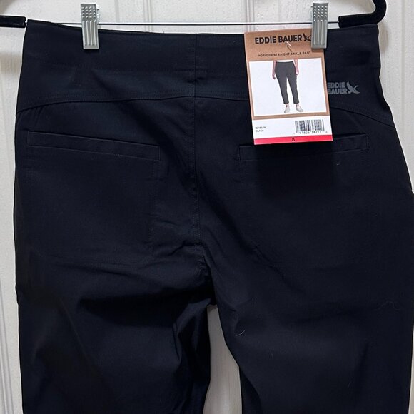 Eddie Bauer Women's Horizon Straight Ankle Pant Size 8 Black Outdoor Casual NEW - Picture 13 of 15
